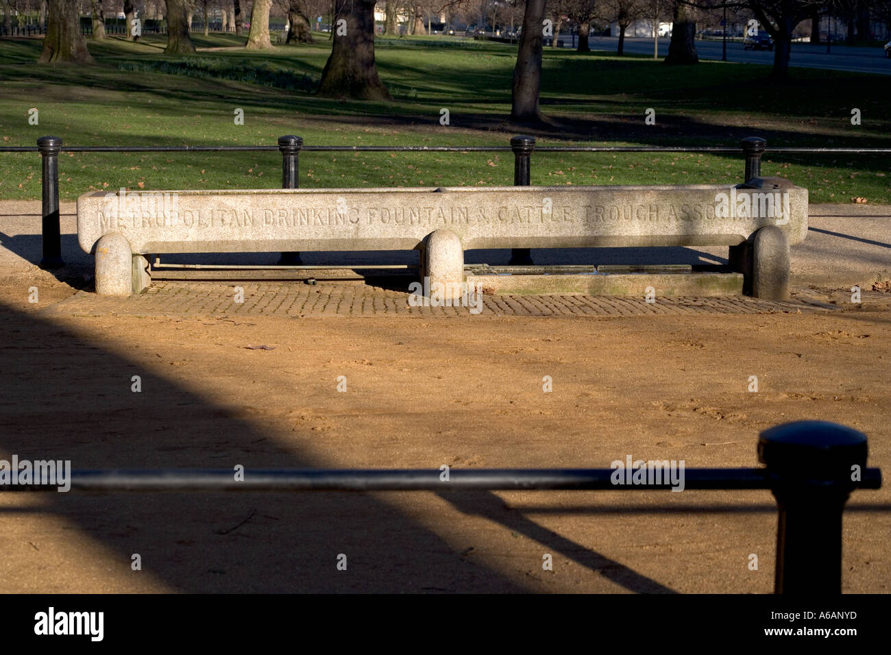 Water Trough Memorial to Harrods Bombing Hyde Park London England Stock