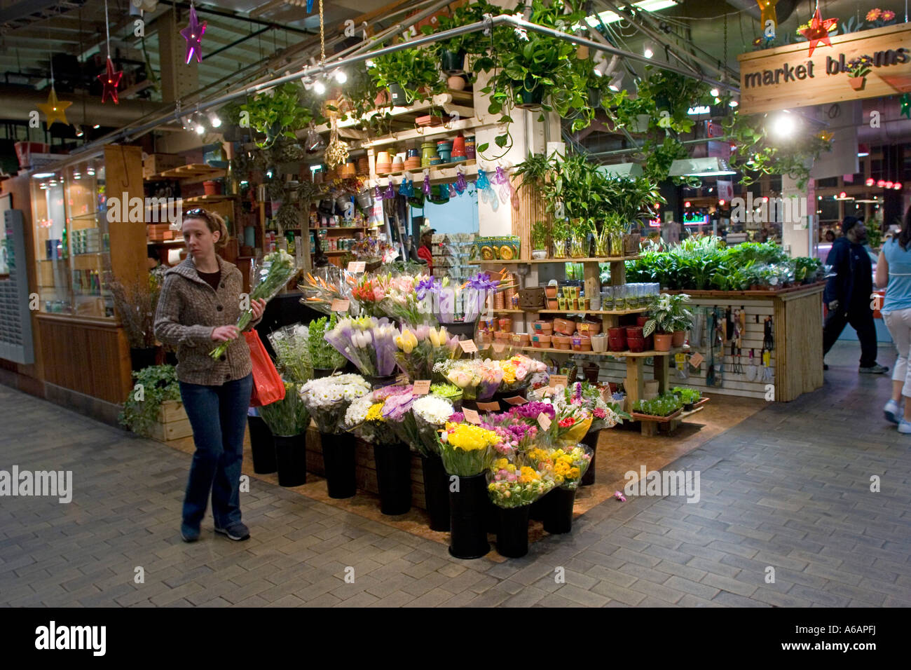 florist stand Reading Terminal Market Philadelphia Pennsylvania PA