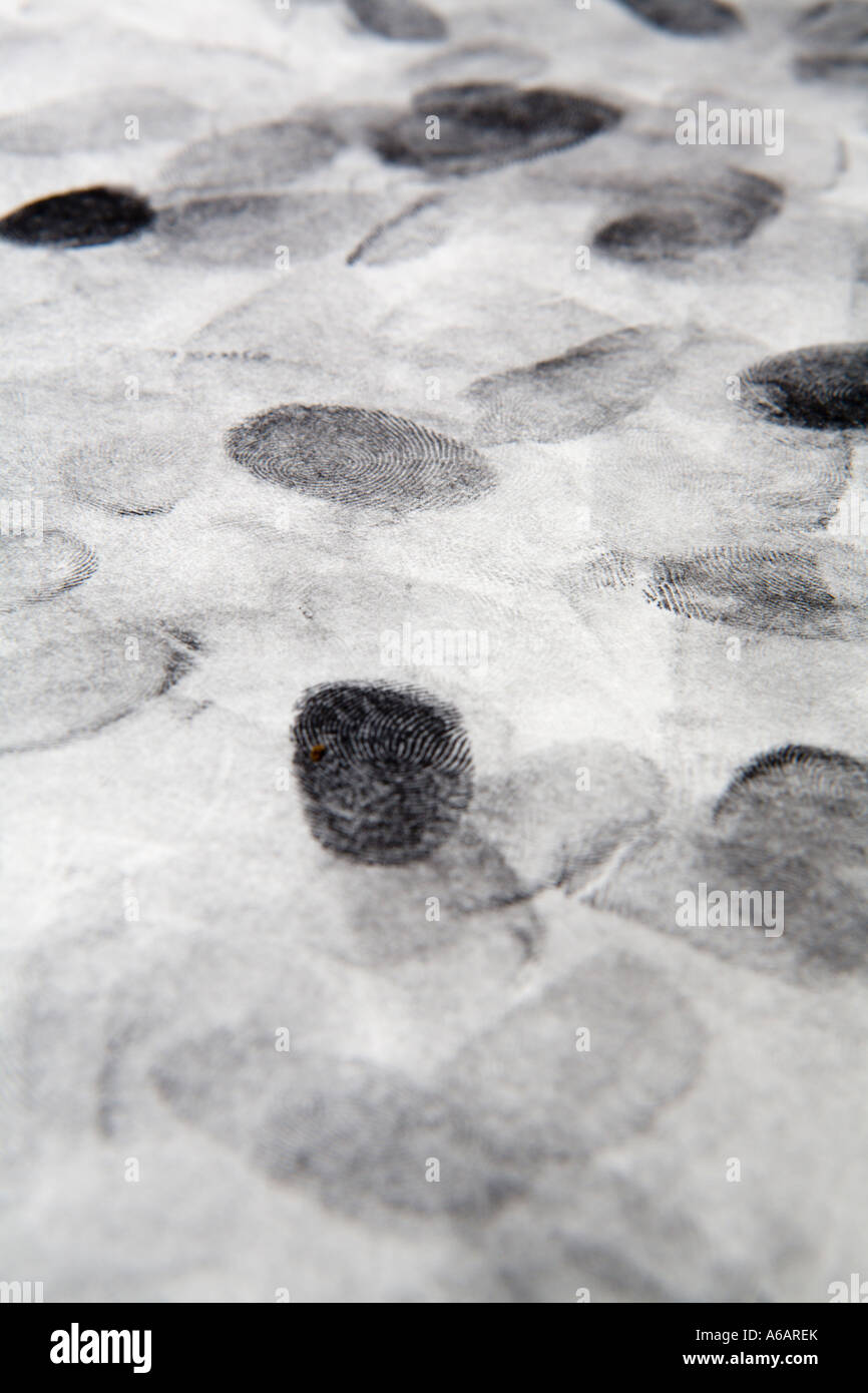 many fingerprints on paper Stock Photo Alamy