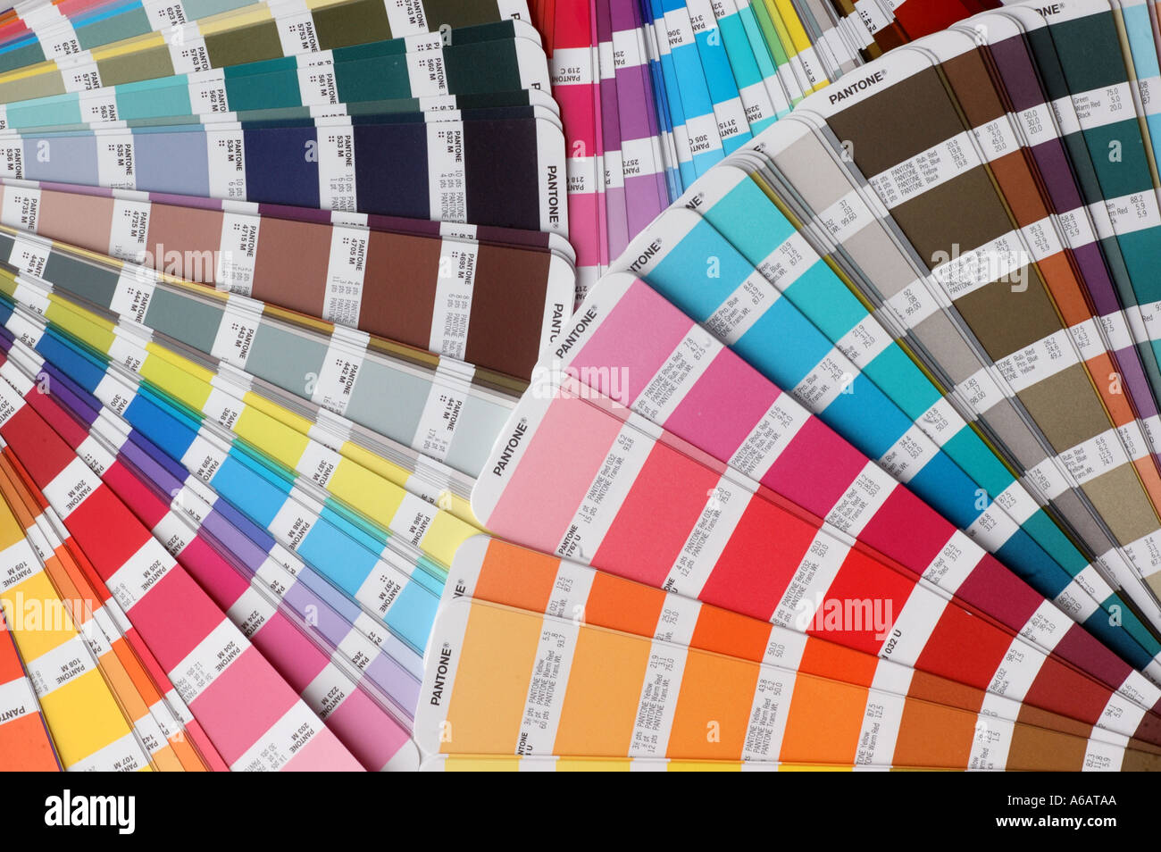 Pantone printing industry standard colour charts dsca 2132 Stock Photo -  Alamy