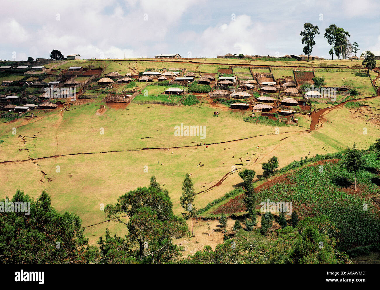 Kikuyu settlements on north east of the Aberdares mountains Kenya East