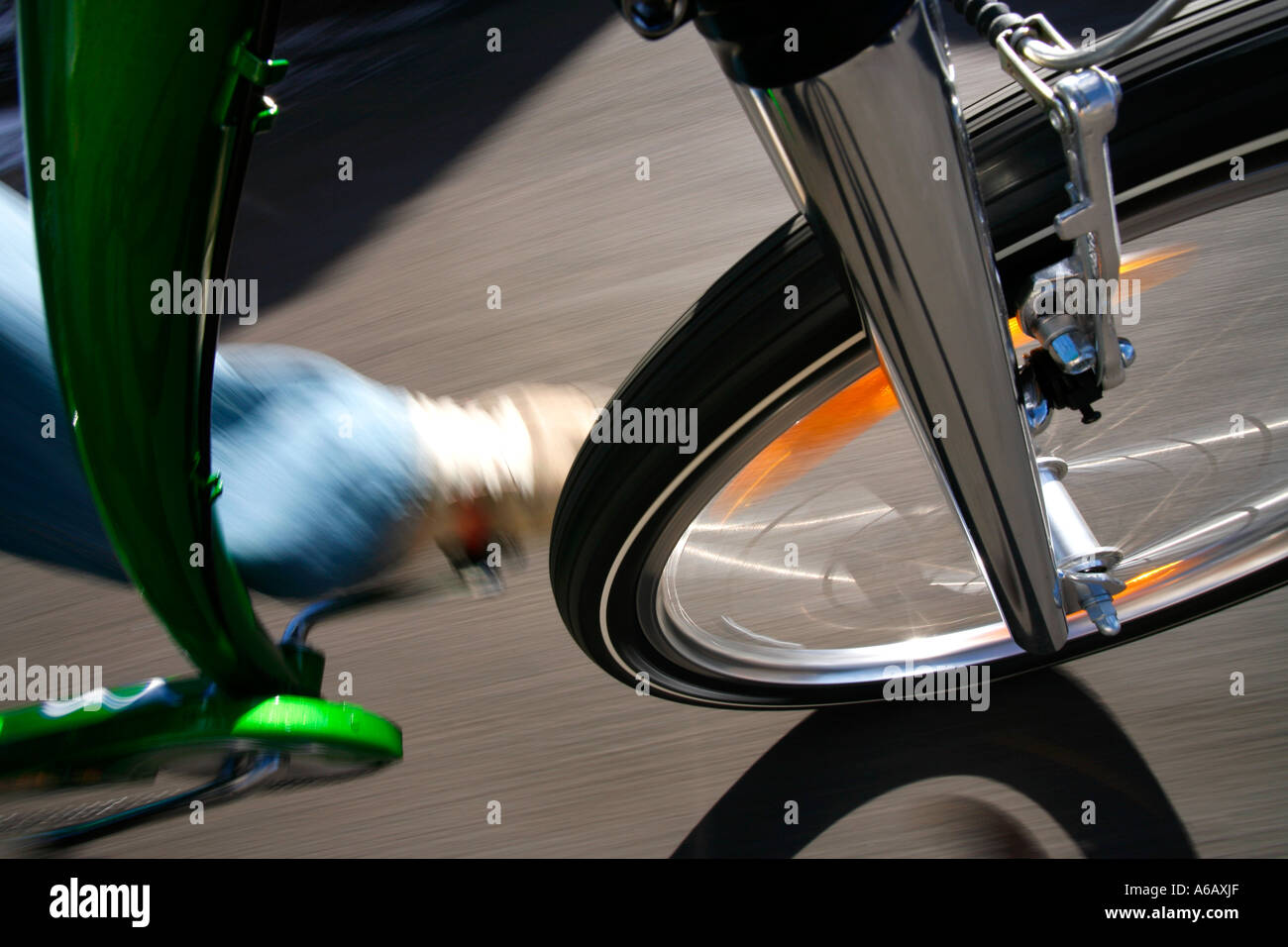 FRONT WHEEL AND FRAME OF AN AMERICAN ELECTRA (RATFINK) CHOPPER BICYCLE  Stock Photo - Alamy