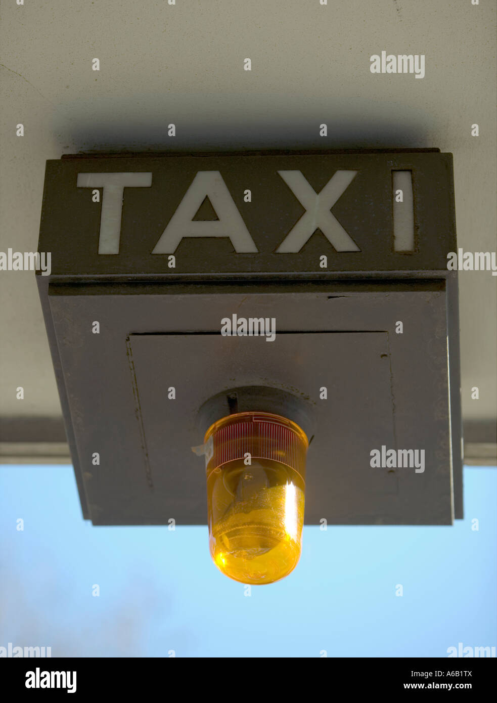 Hotel sign for calling taxis for clients London W1 Stock Photo