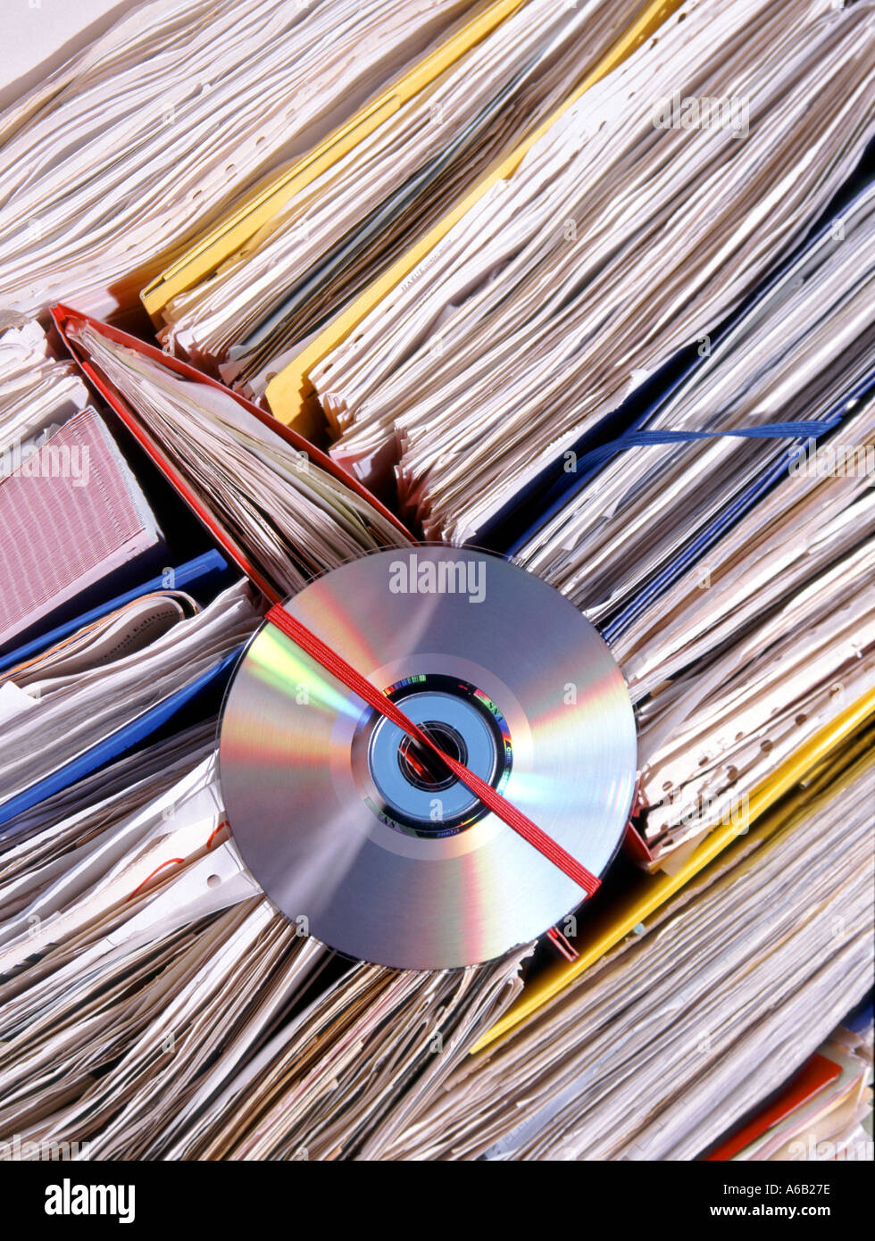 Documents stored in office folders end on view with DVD disc included