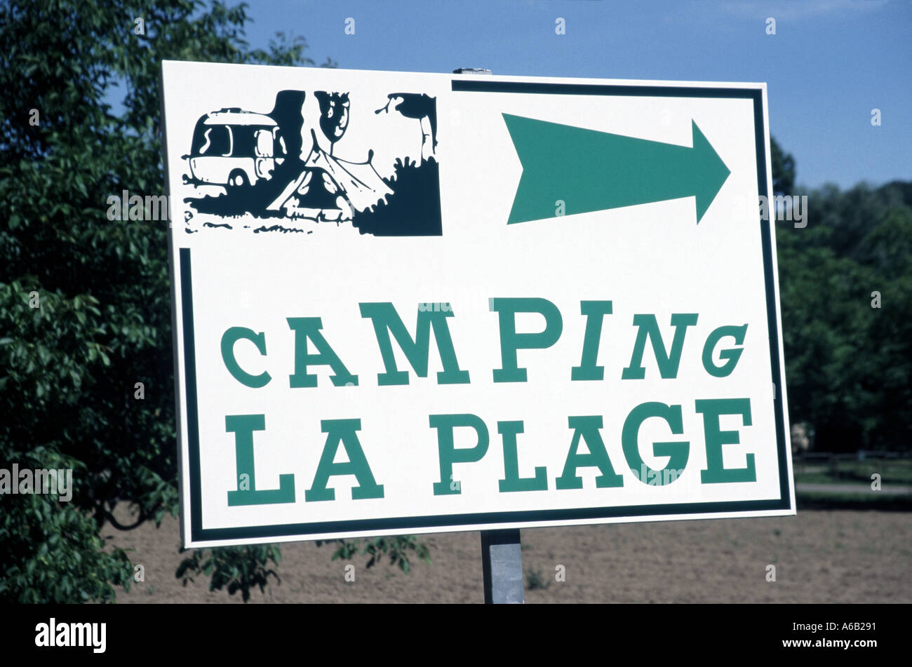 Dordogne Camping Site Sign For Camping La Plage At La Roque