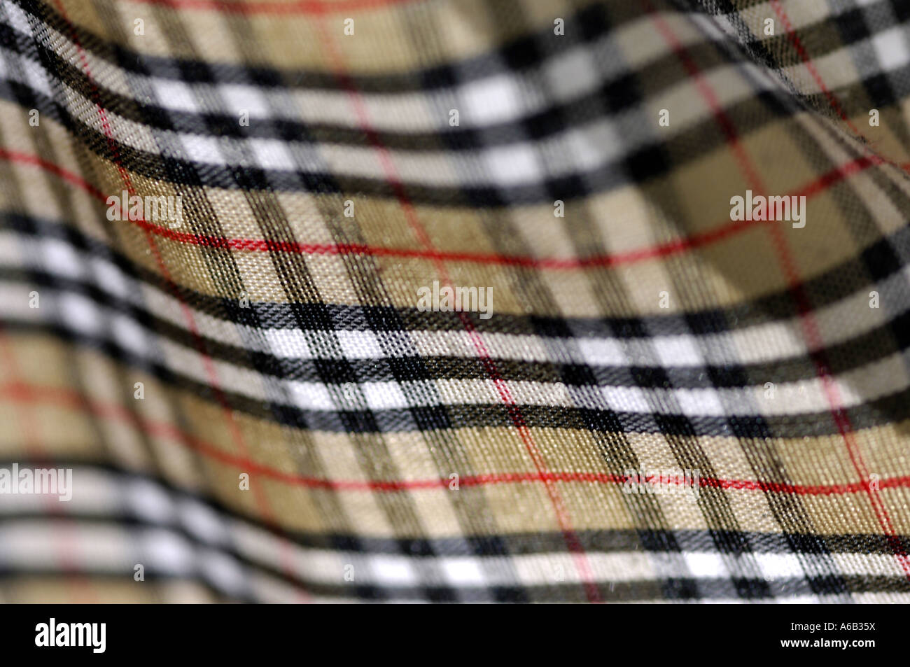 burberry pattern material close up detail check checked colour color  designer chavs Stock Photo - Alamy