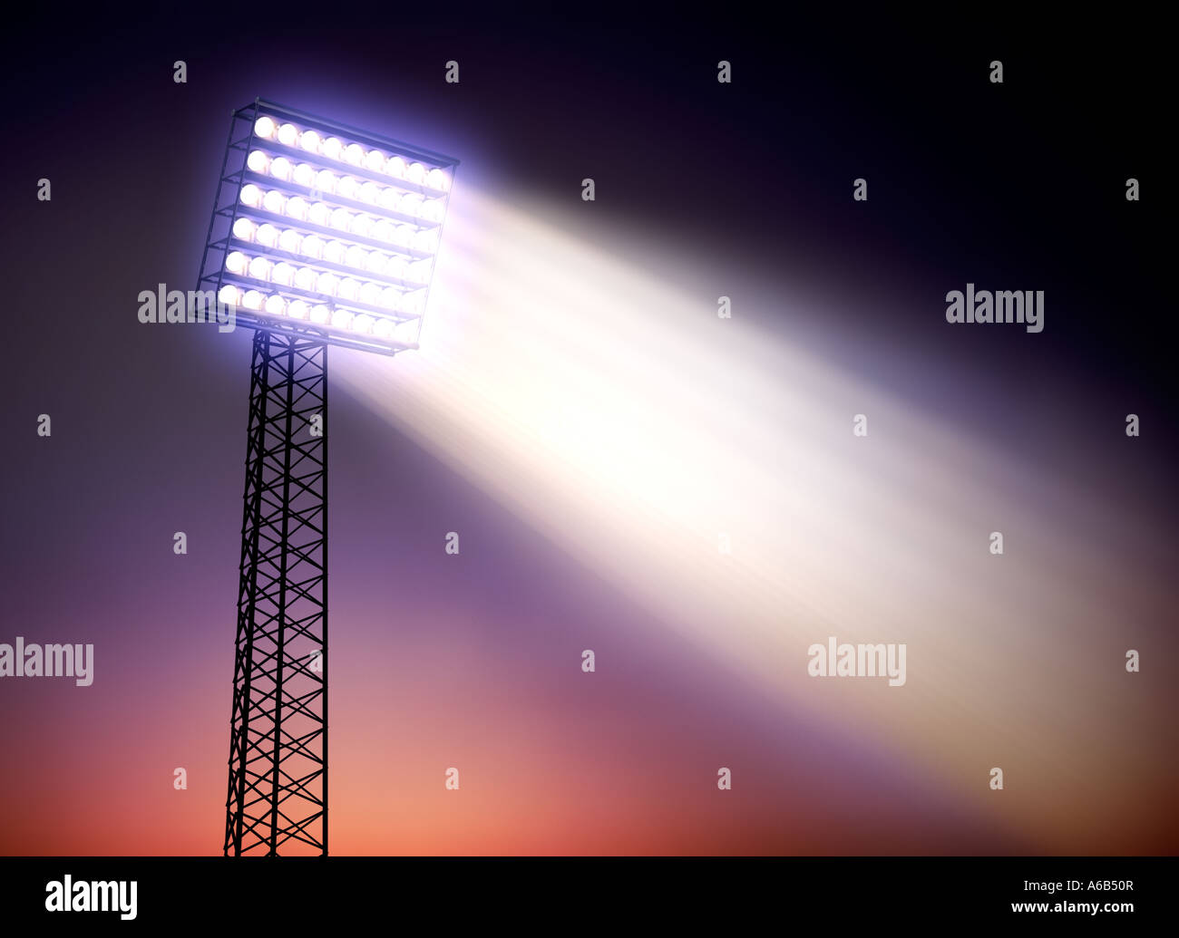 special effects rays of light glows halows of floodlight Stock Photo