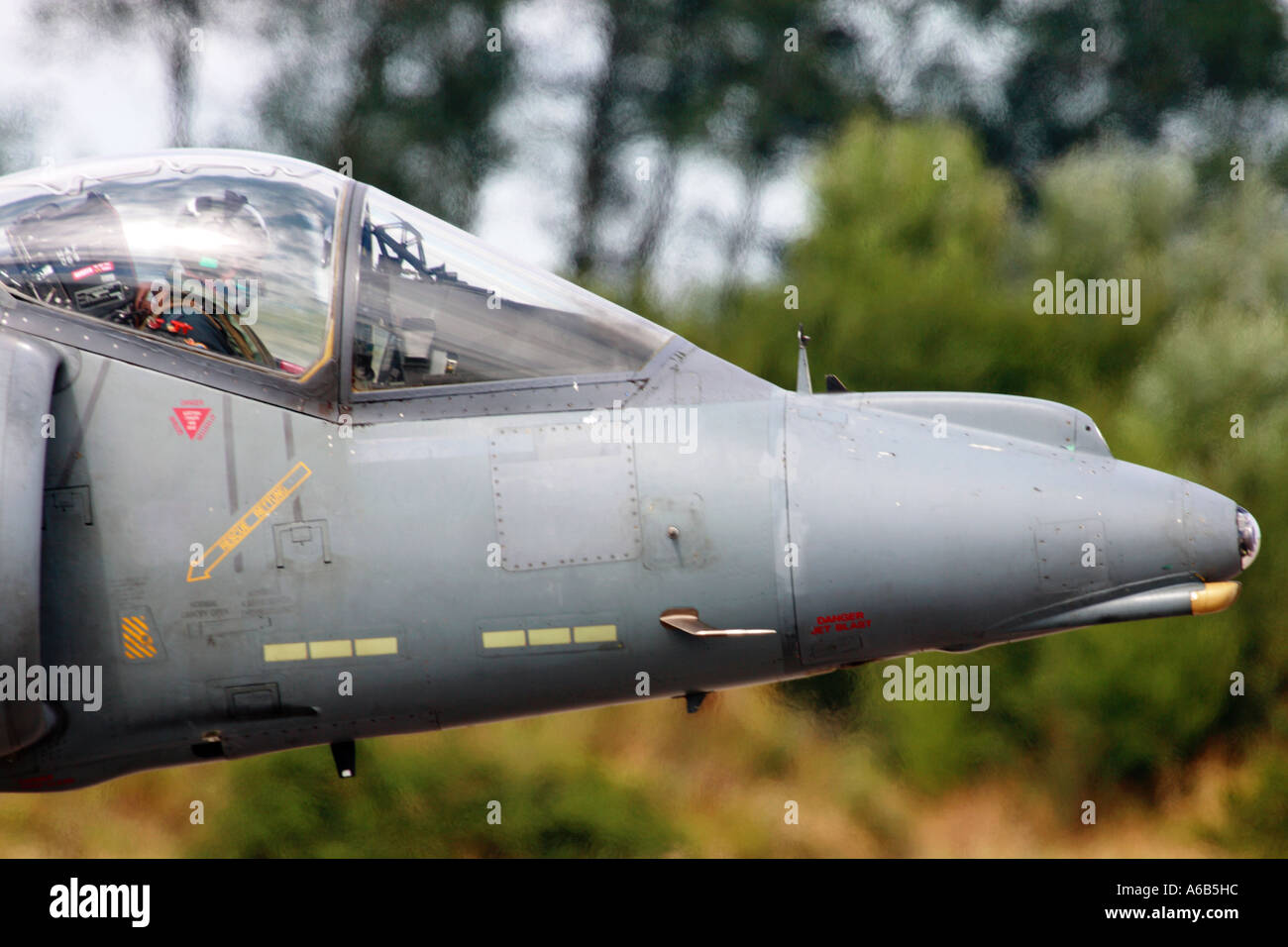 Royal Navy Sea Harrier Jump Jet aircraft nose Stock Photo