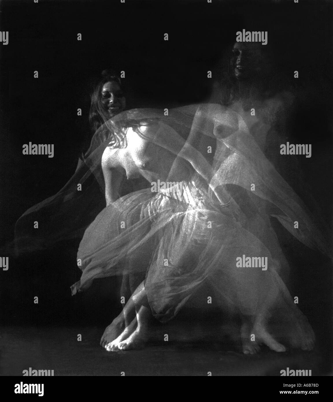 Female dancer Black White image Stock