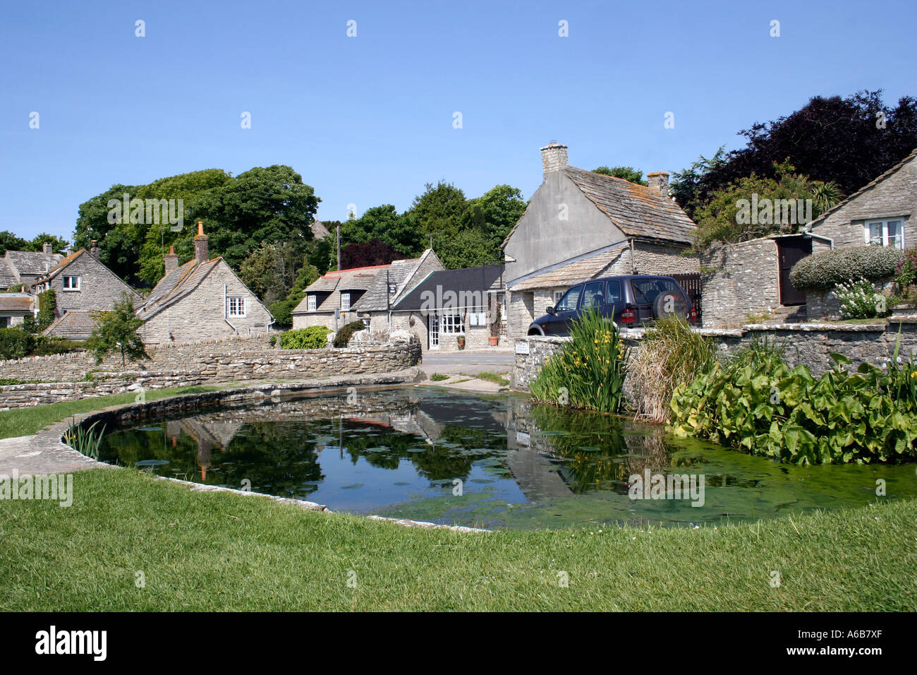 Worth Matravers Village and Duck Pond, Isle of Purbeck, Dorset, UK