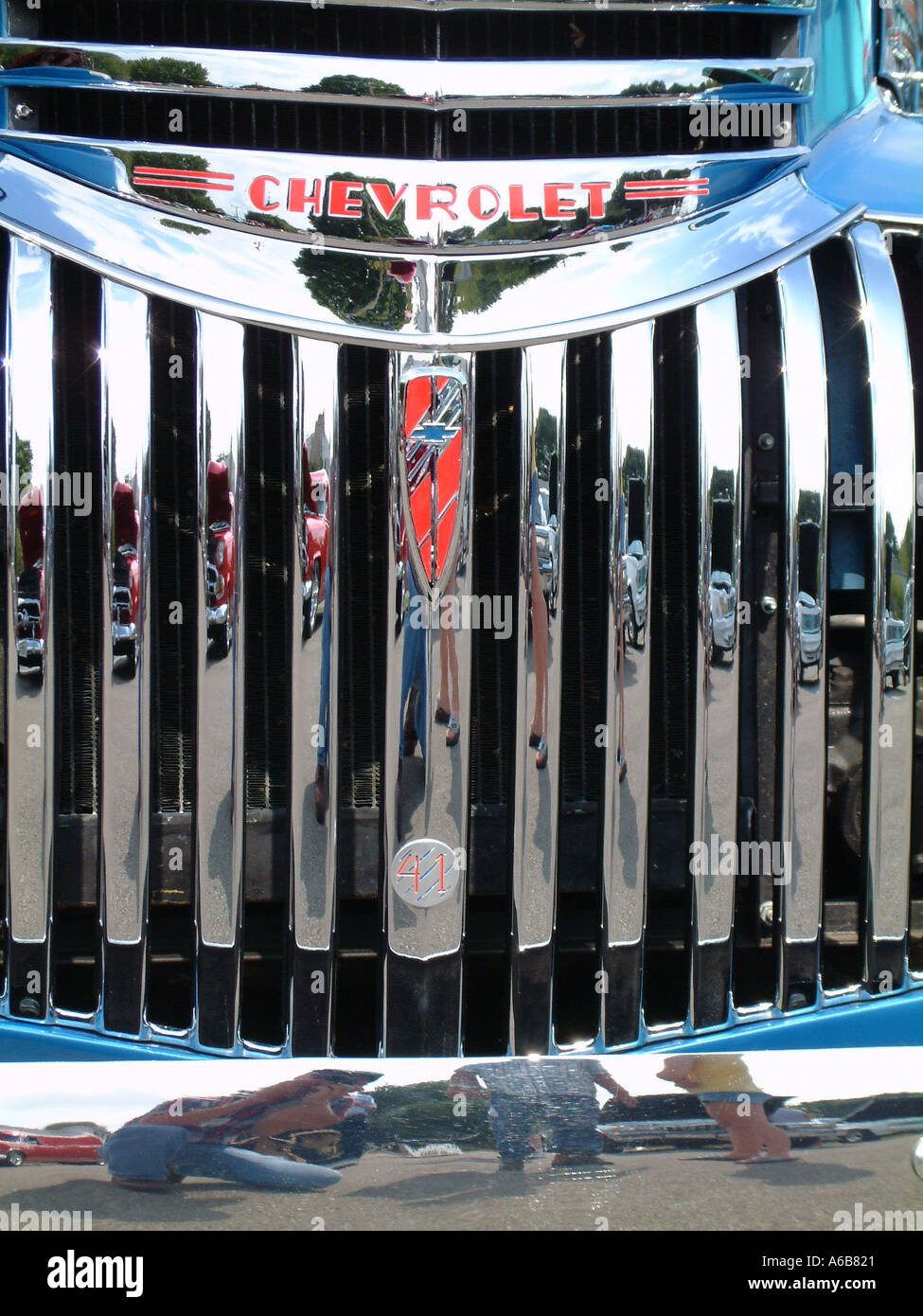 1941 Chevrolet Pickup Truck Grill Blue flamed paint Stock Photo Alamy