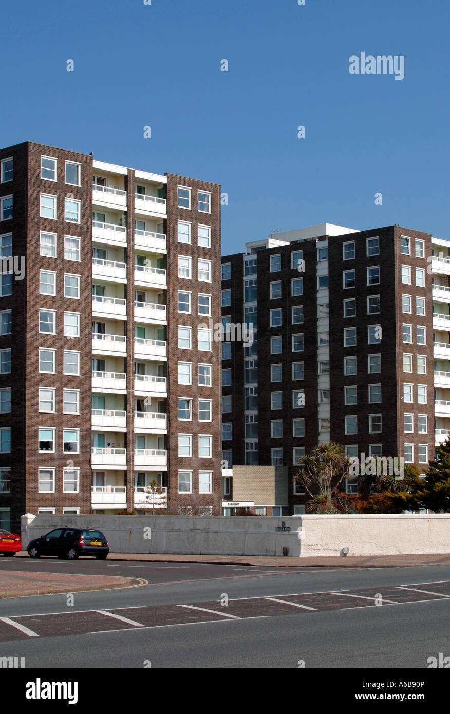 Seafront apartment blocks in Sussex, England Stock Photo Alamy
