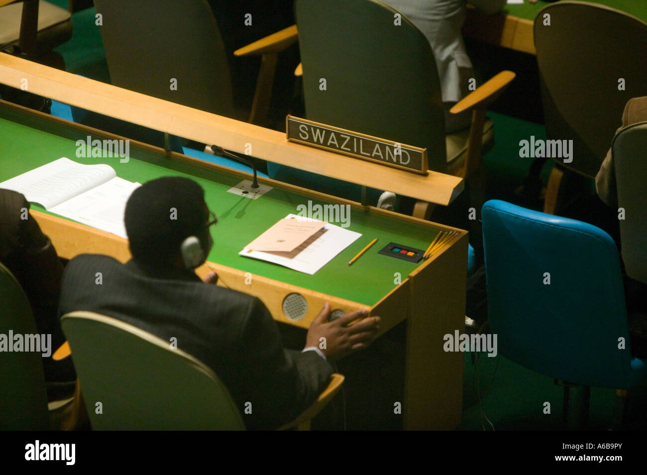 Swaziland delegation at the General Assembly Hall UN headquarters in New York USA Dec 2006 Stock Photo