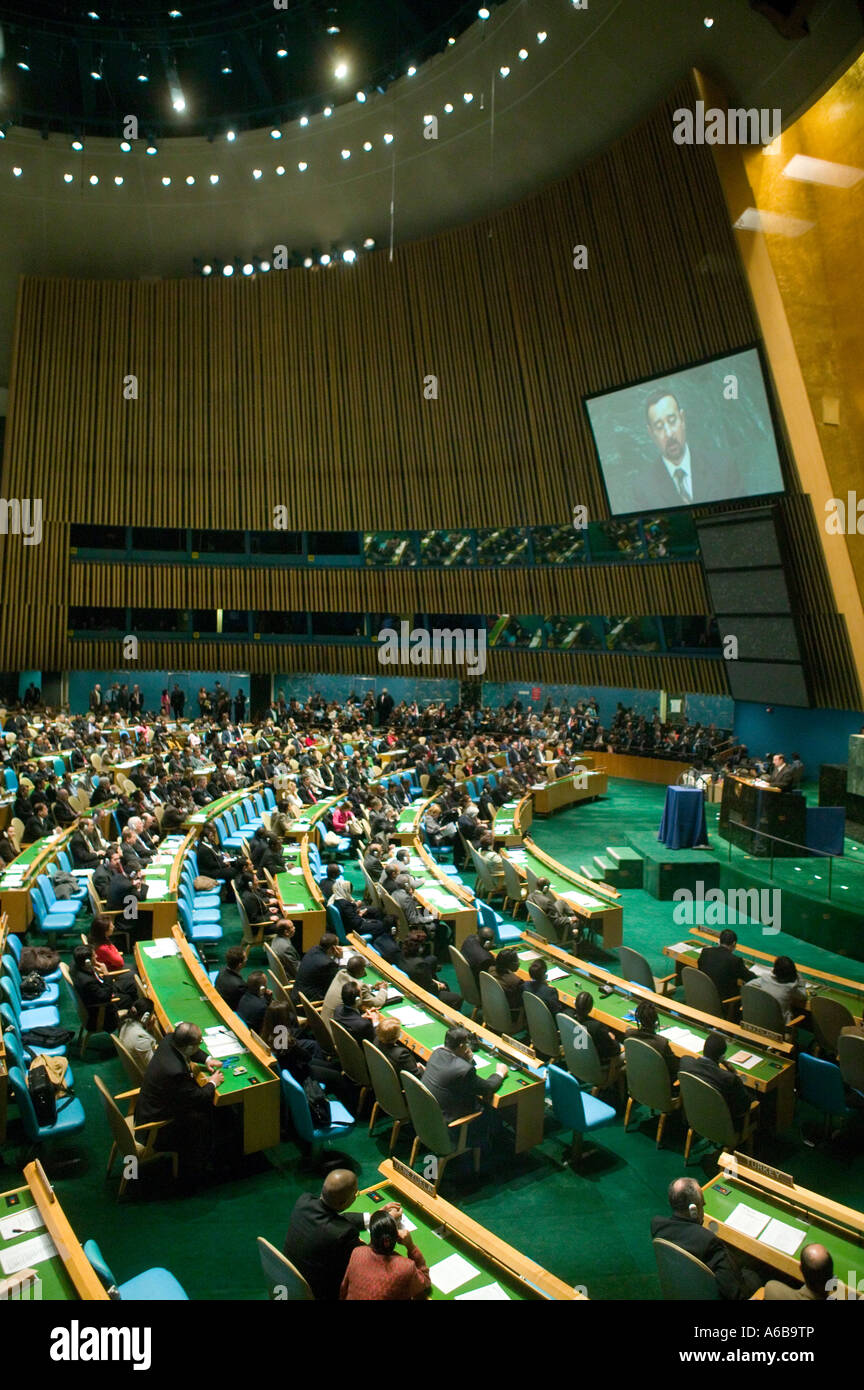 General Assembly Hall UN headquarters in New York USA Dec 2006 Stock Photo