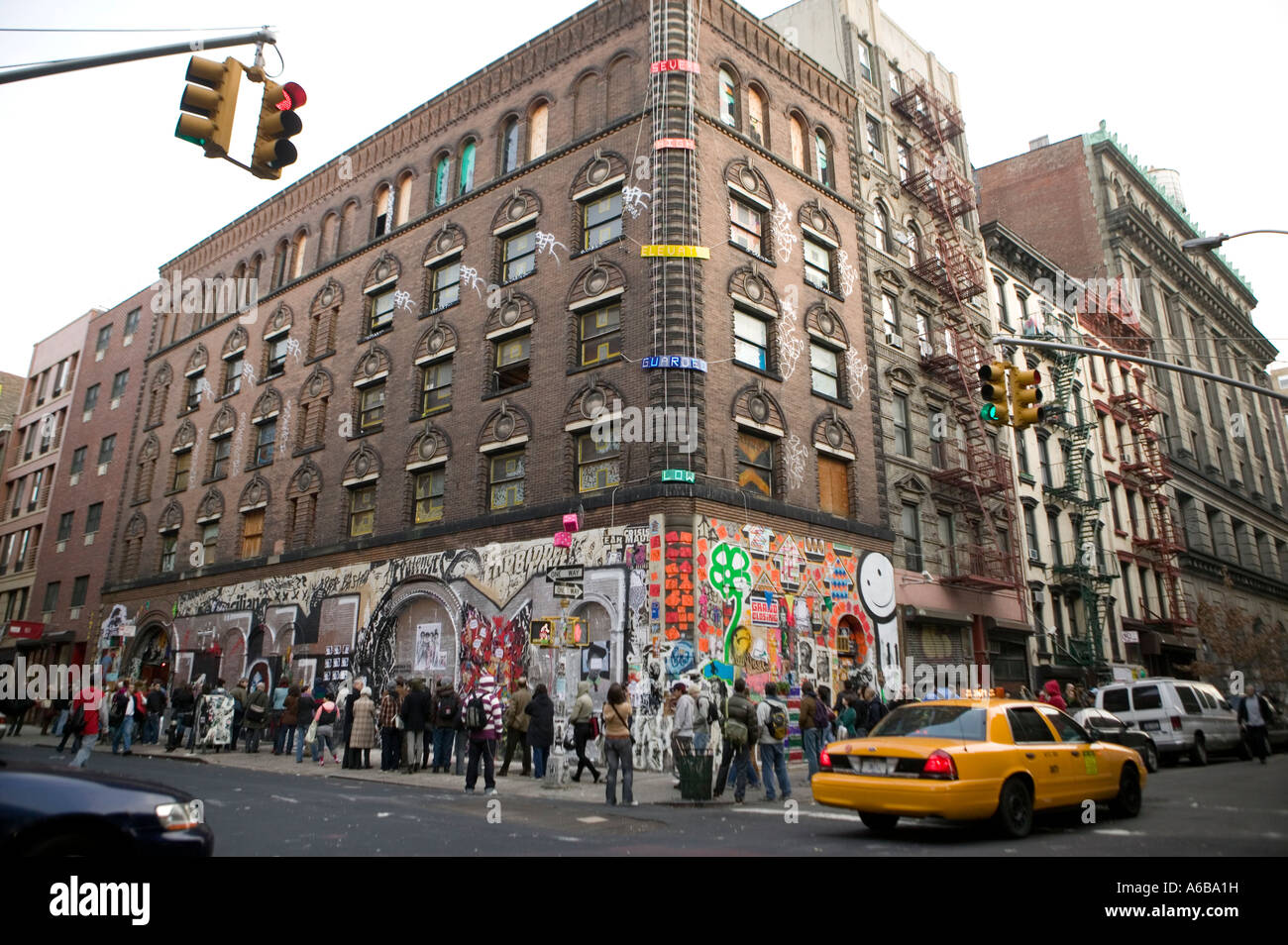 Street art on 11 Spring Street in New York City USA Dec 2006 Stock