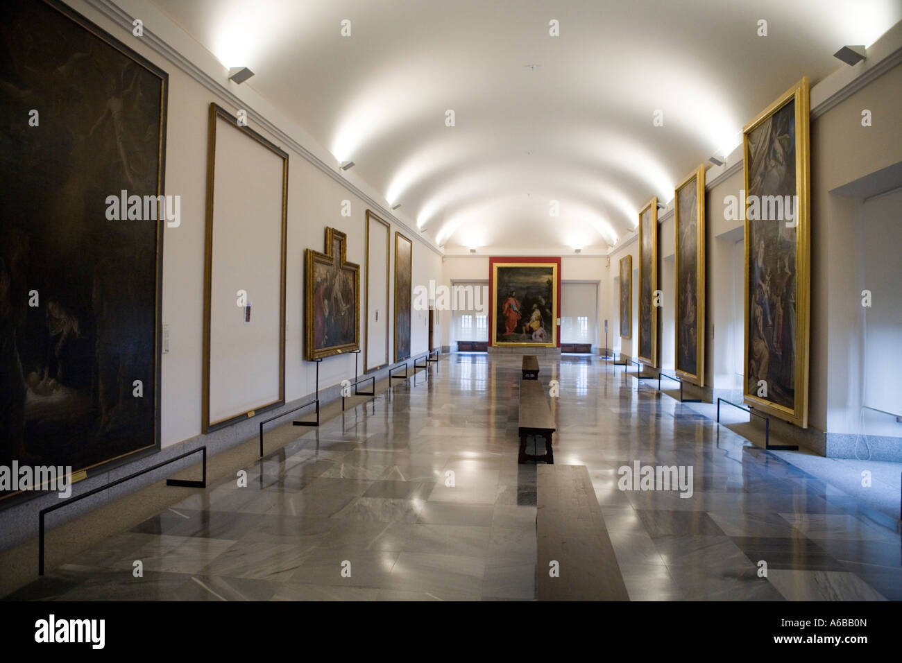 Paintings Inside El Escorial Monastery Madrid Spain Stock Photo