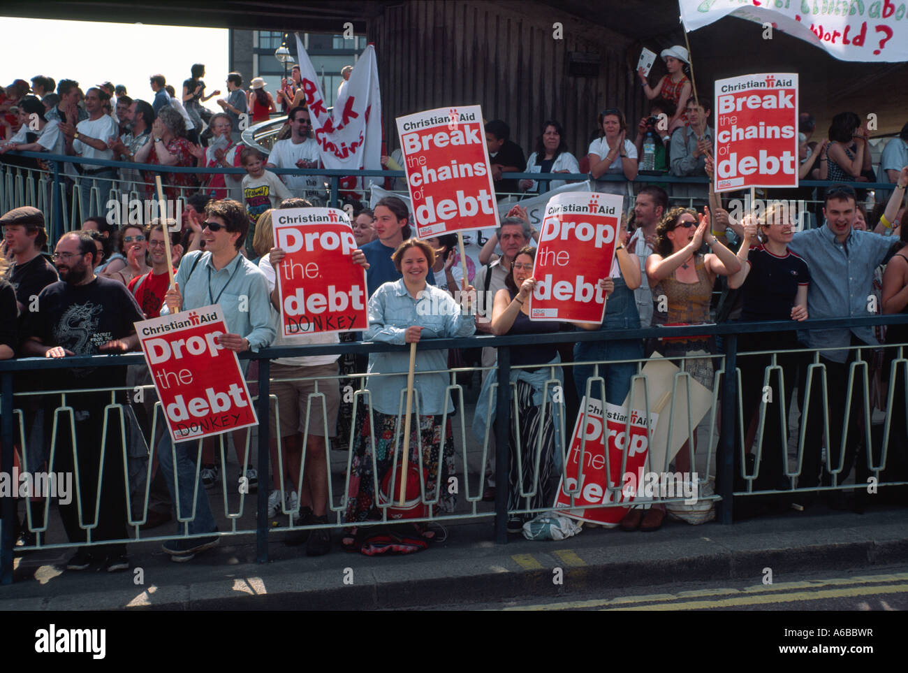 jubilee 2000 group protest to cancel all third world debt in africa in 1998 at the g8 summit Stock Photo