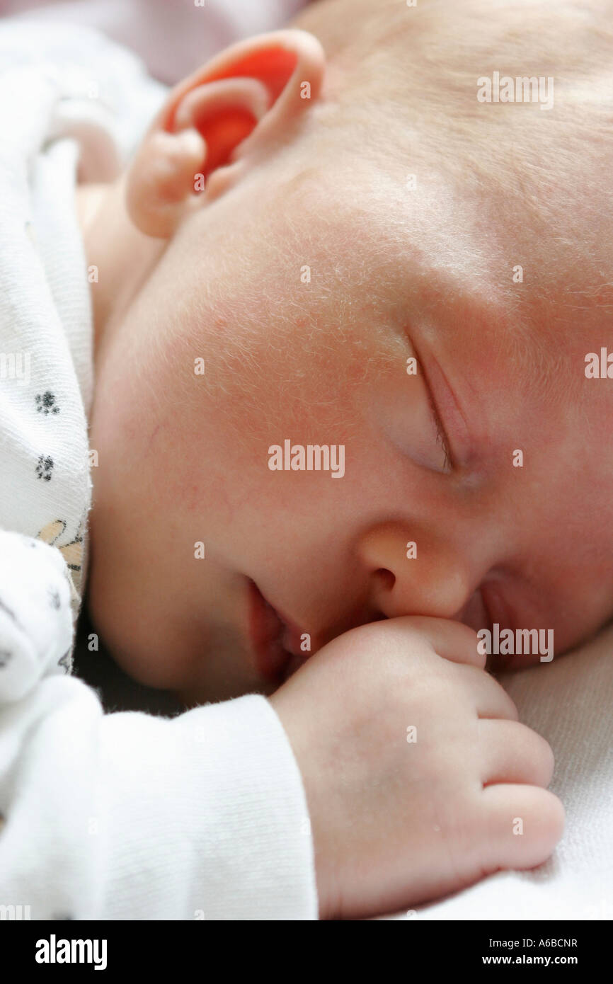 Newborn Baby sleeping Stock Photo