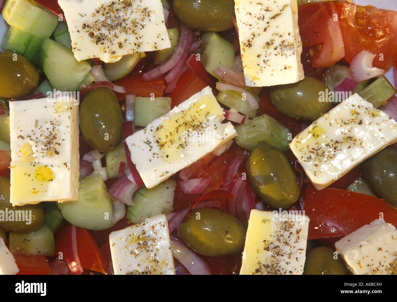greece greek food and drink a traditional greek salad or horiatiki Stock Photo
