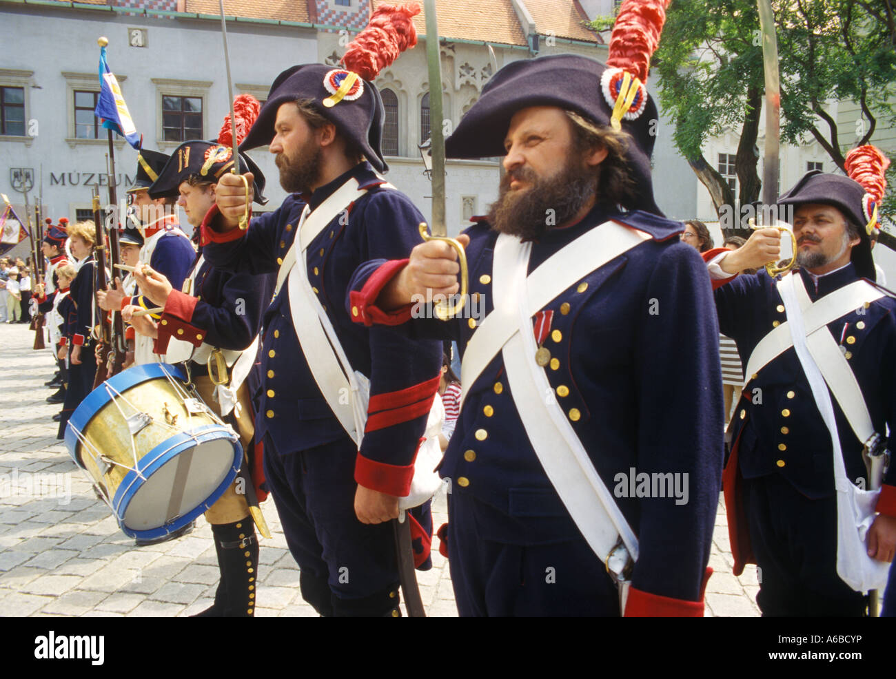 Bratislava Guard in traditional costume Slovak Republic Stock Photo