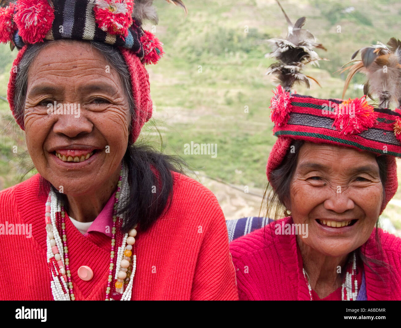 portrait of two smiling Ifugao women Banaue Philippines Stock Photo - Alamy