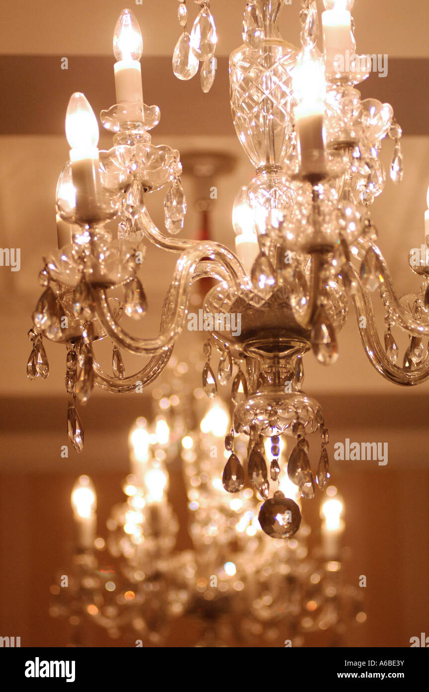 British chandelier in stately home London UK Stock Photo Alamy