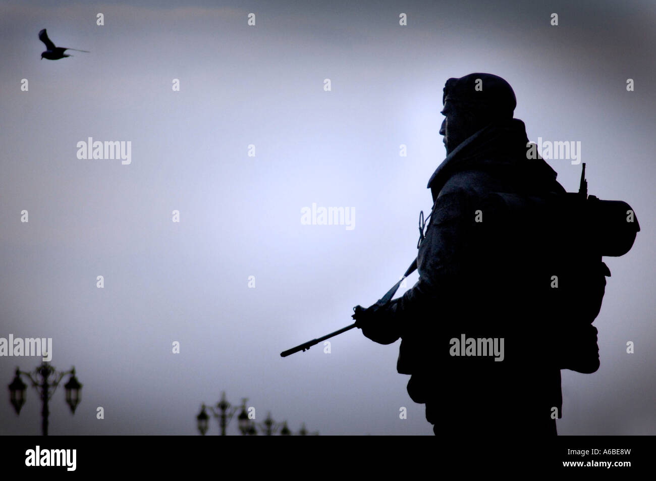 British peace keeper statue UK Stock Photo Alamy