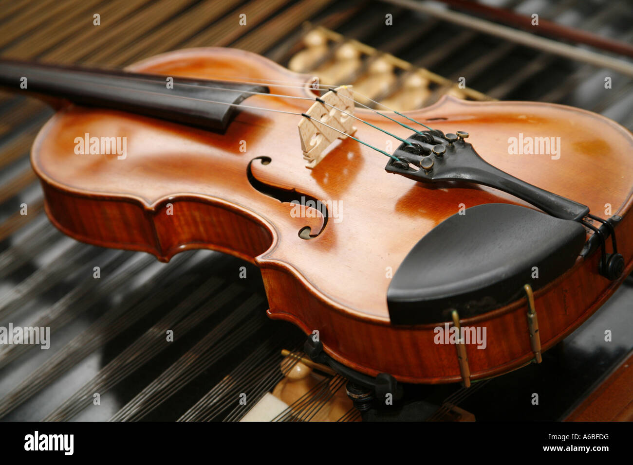 violin close up Stock Photo