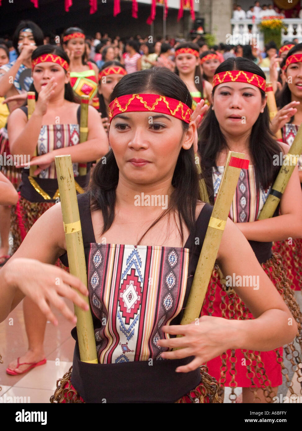 native dancer Sinulog Festival Cebu Philippines Stock Photo