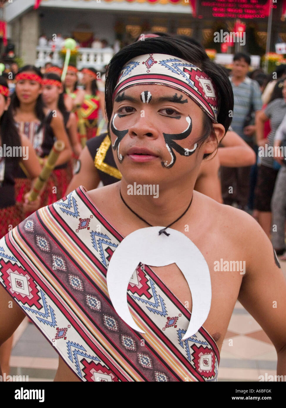 Filipino dancer at the Sinulog Festival Cebu Philippines Stock Photo