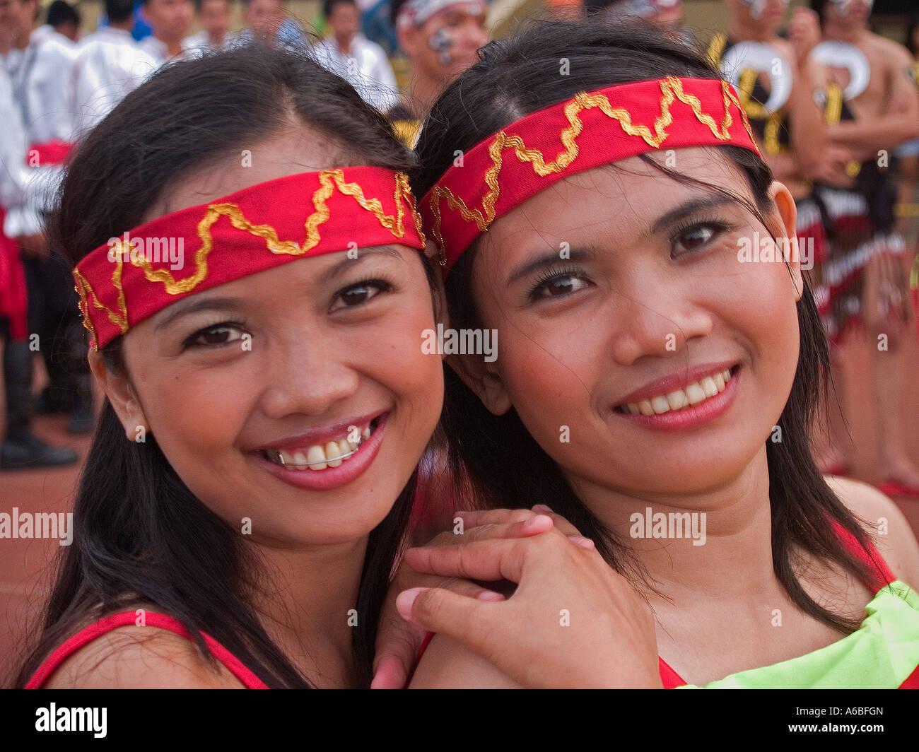 Filipinas smiling Sinulog Festival Philippines Stock Photo