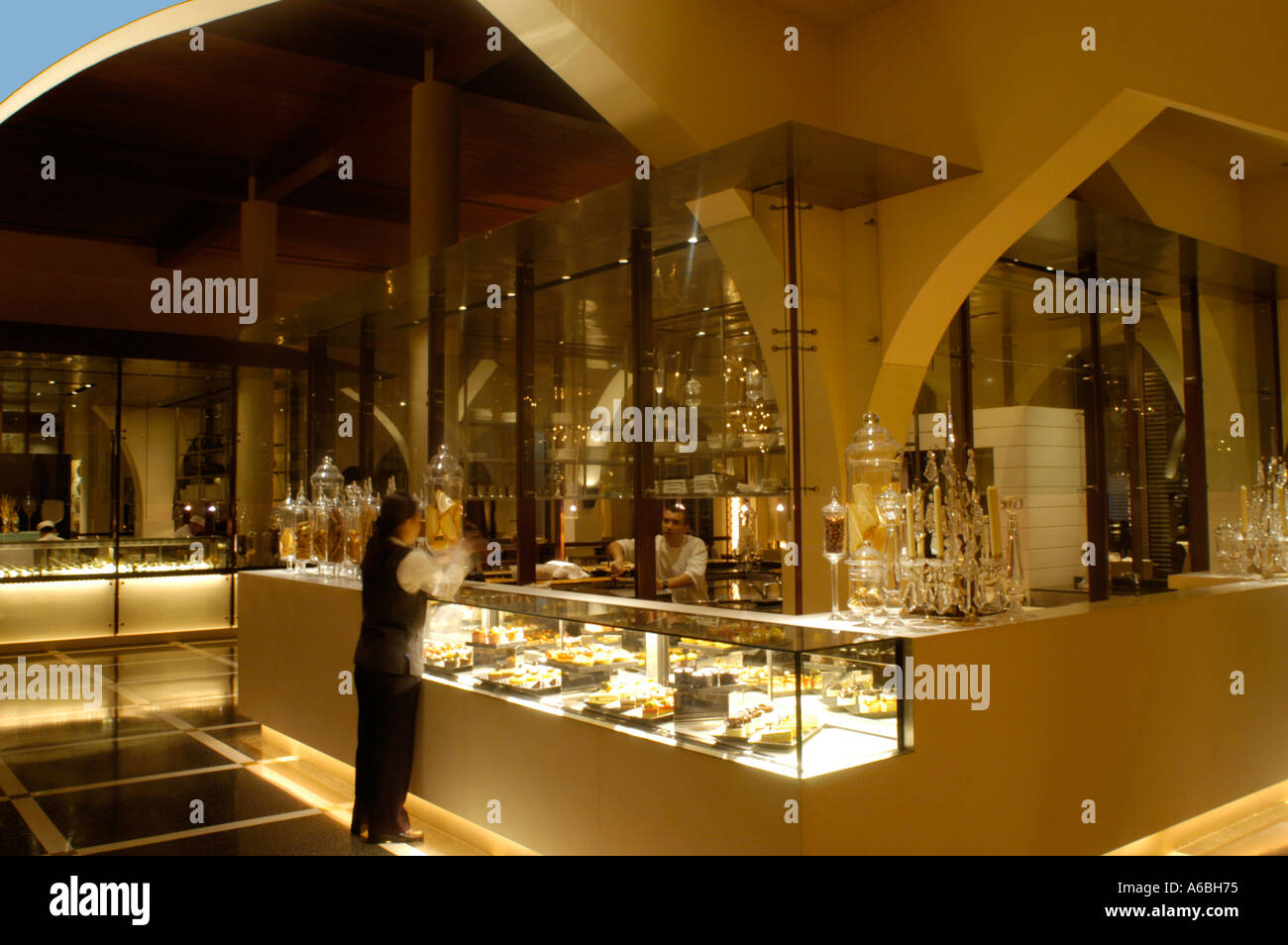 Oman Muscat Dessert counter in restaurant of The CHEDI Deluxe hotel Stock Photo 3761524 Alamy