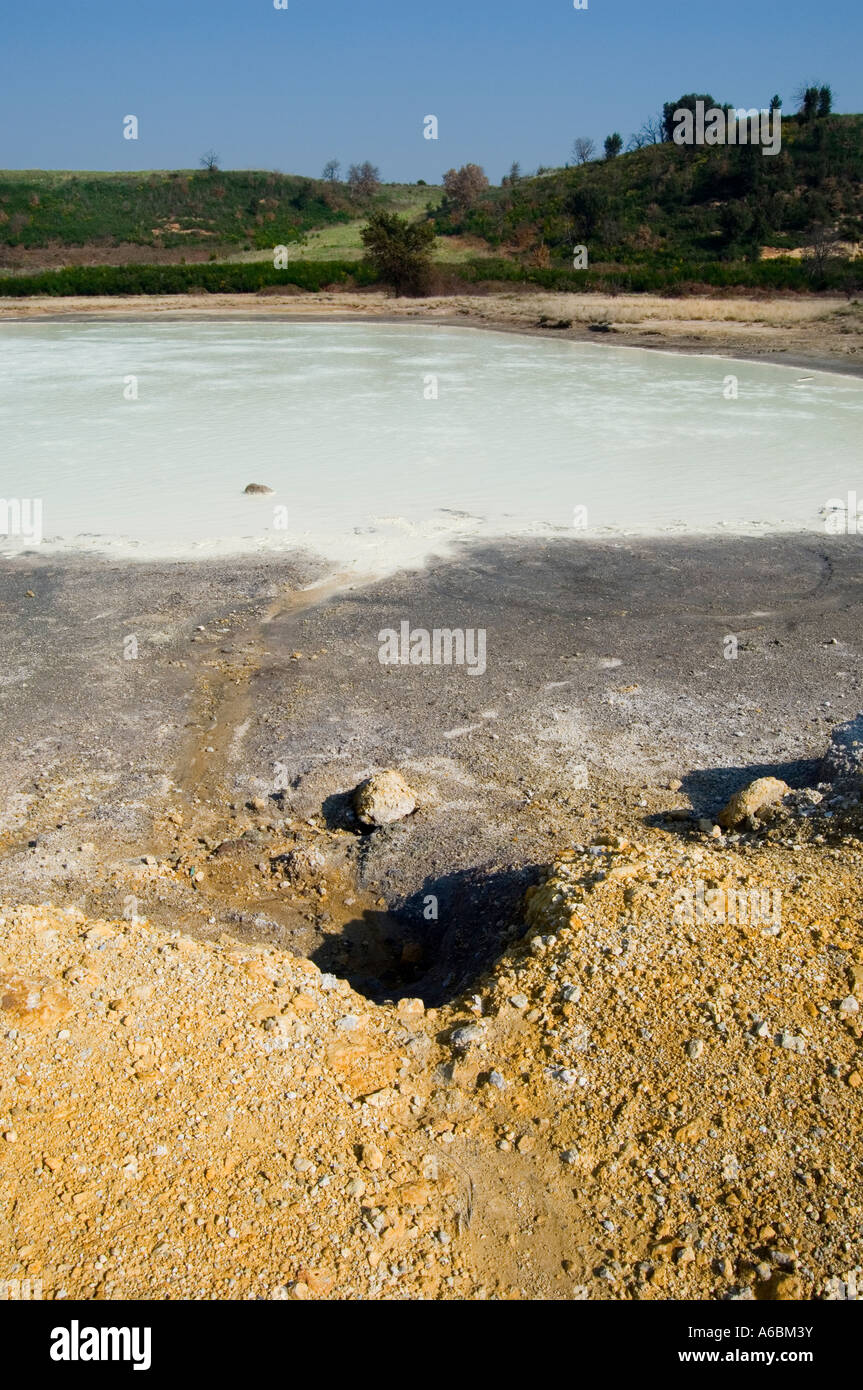 sulphur boiling pool Stock Photo