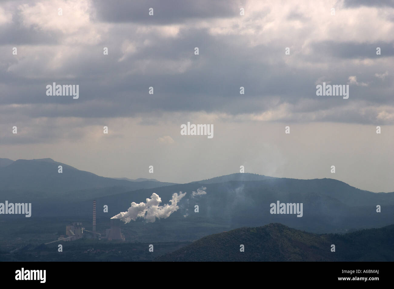 Megalopolis electrical power factory, in Arcadia, Peloponnese Stock Photo