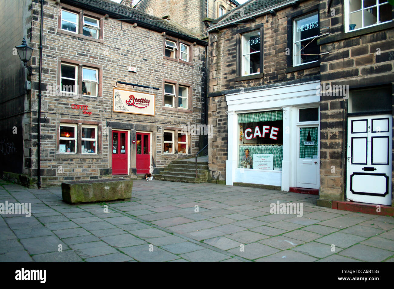 Sid’s Café from Last of the Summer Wine, Holmfirth, West Yorkshire, UK Stock Photo