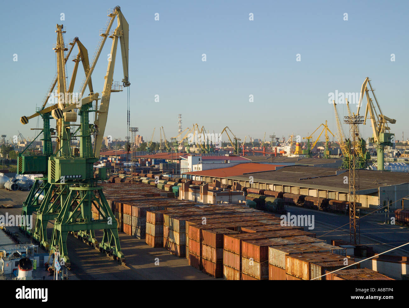 Container Port Docks St Petersburg Russia Stock Photo Alamy