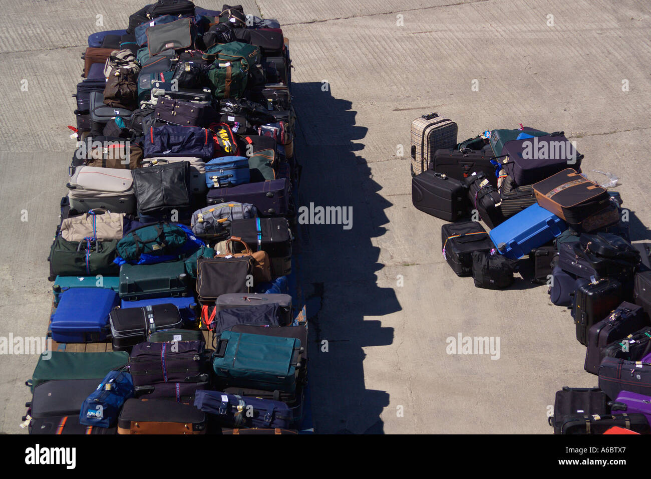 Luggage awaiting collection Port of Newcastle on Tyne Tyne and Wear