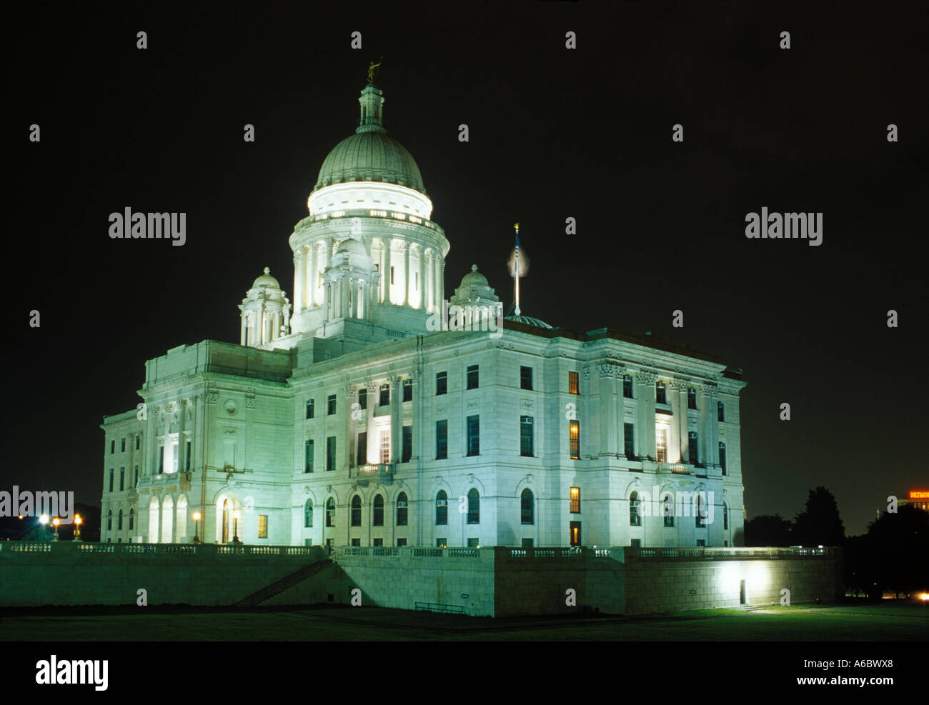 Night shot Rhode Island State House, Providence, RI Stock Photo