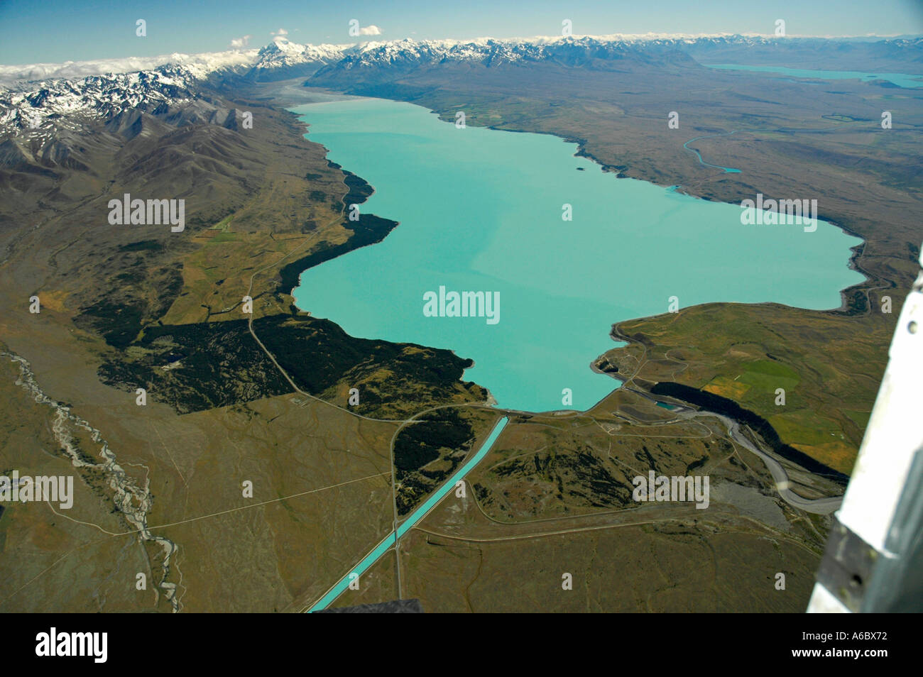 Aerial View Of Lake Pukaki And Mt Cook New Zealand Stock Photo Alamy