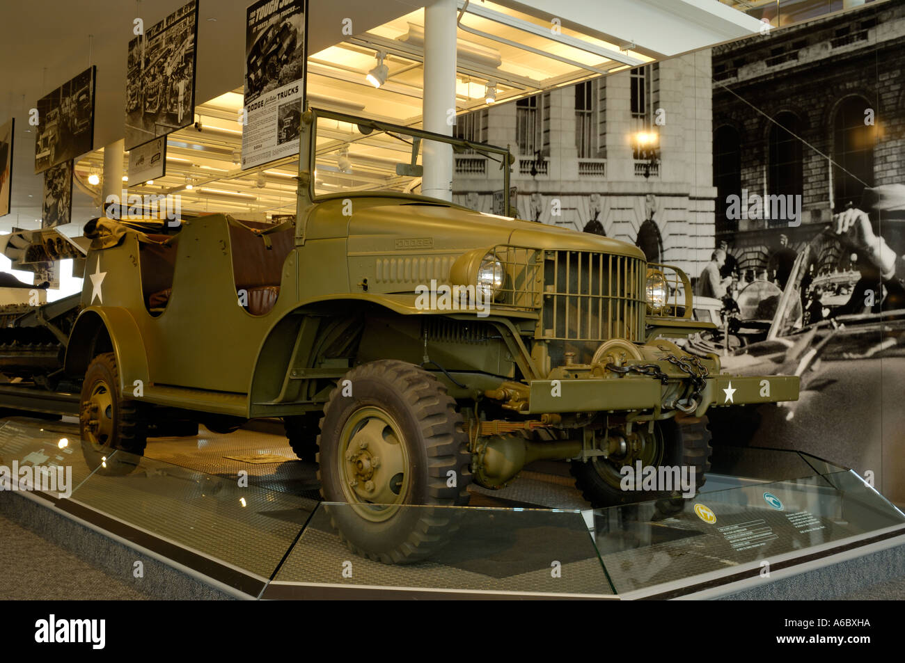 1941 4x4 Dodge Army Command Car on display at the Walter P Chrysler Museum in Auburn Hills Michigan Stock Photo