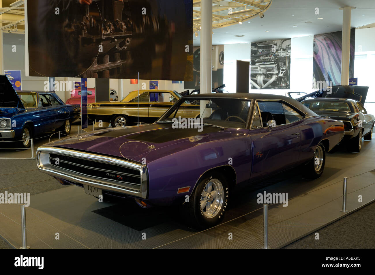 1970 Dodge Charger R/T resto rod at the Walter P Chrysler Museum in Auburn Hills Michigan Stock Photo