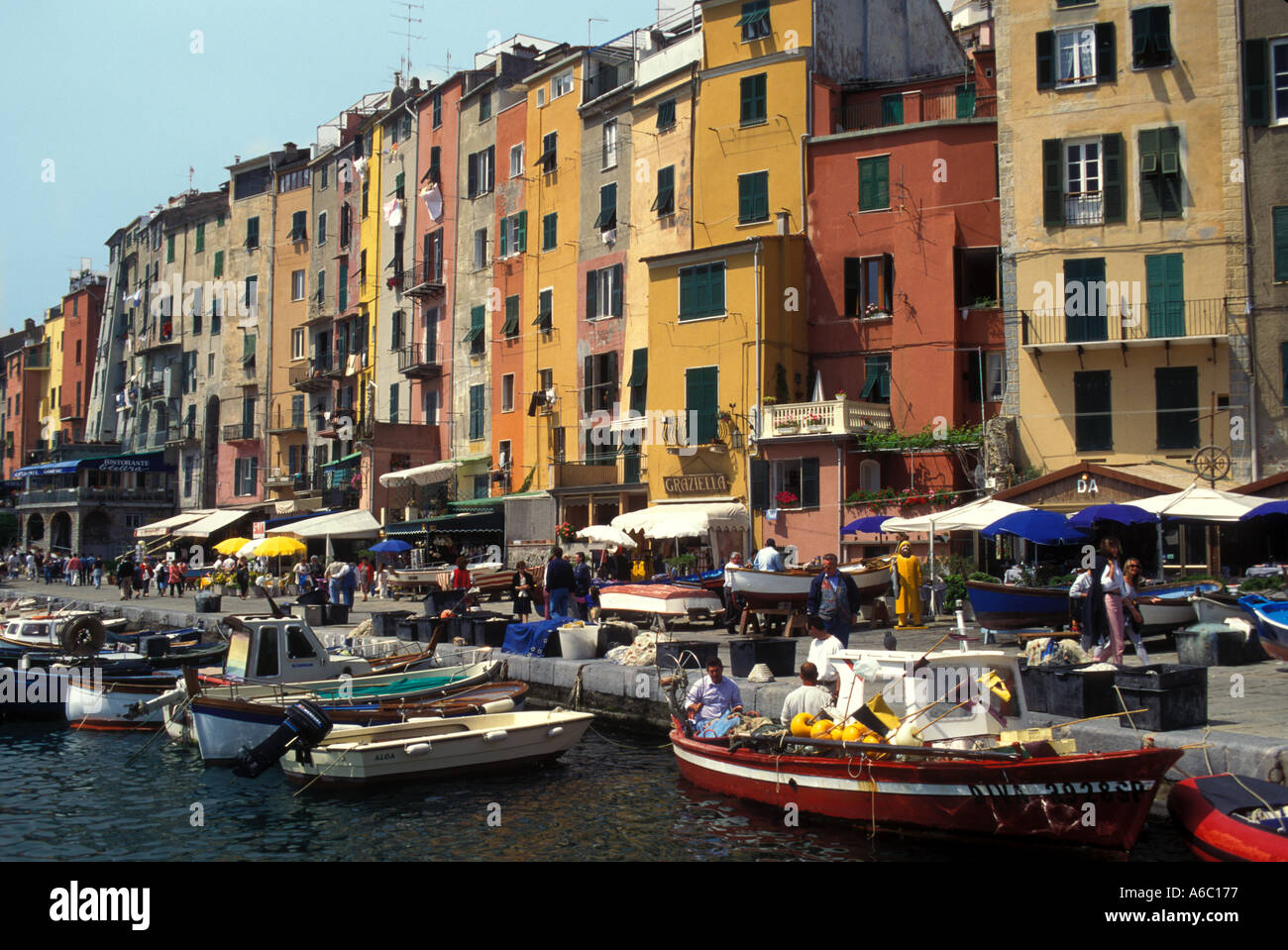 Italy Liguria region Portovenere harbour Stock Photo
