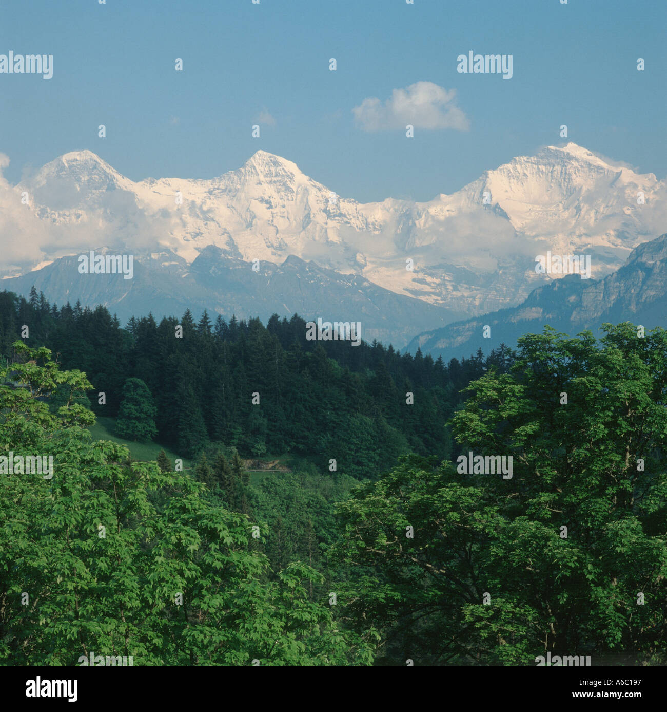 Alps in Switzerland Jungfrau massifs Eiger and Monch Stock Photo - Alamy