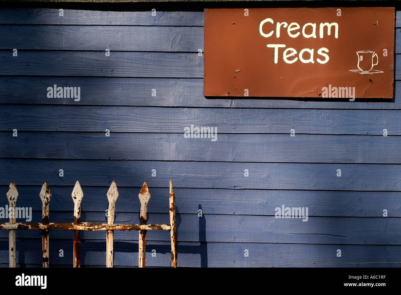 Cream Teas cafe sign Cornwall Stock Photo