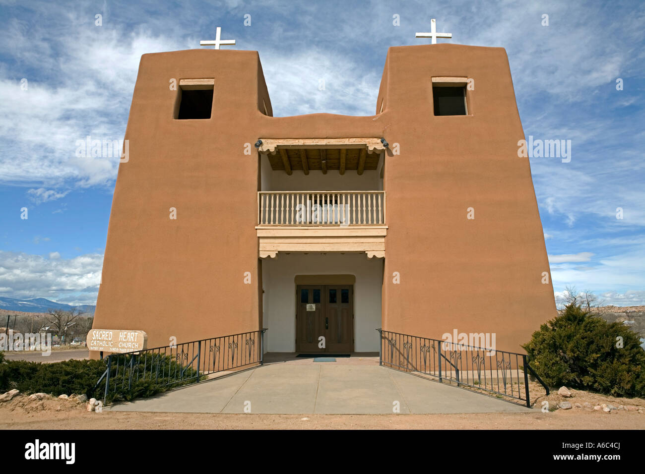 Mission El Sagrado Corazon or Sacred Heart catholic church in Nambe New