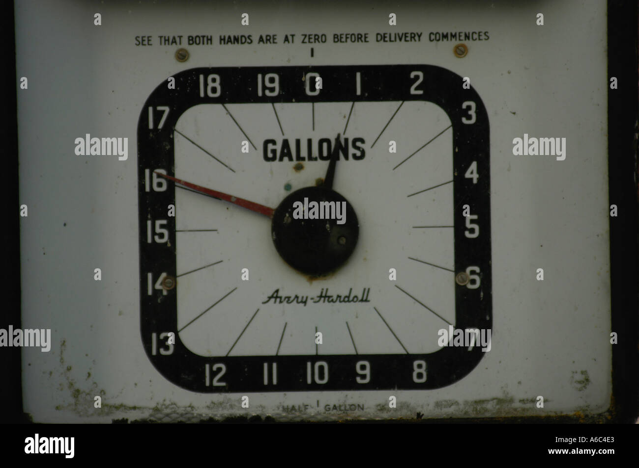 Old Petrol Pump gauge Stock Photo