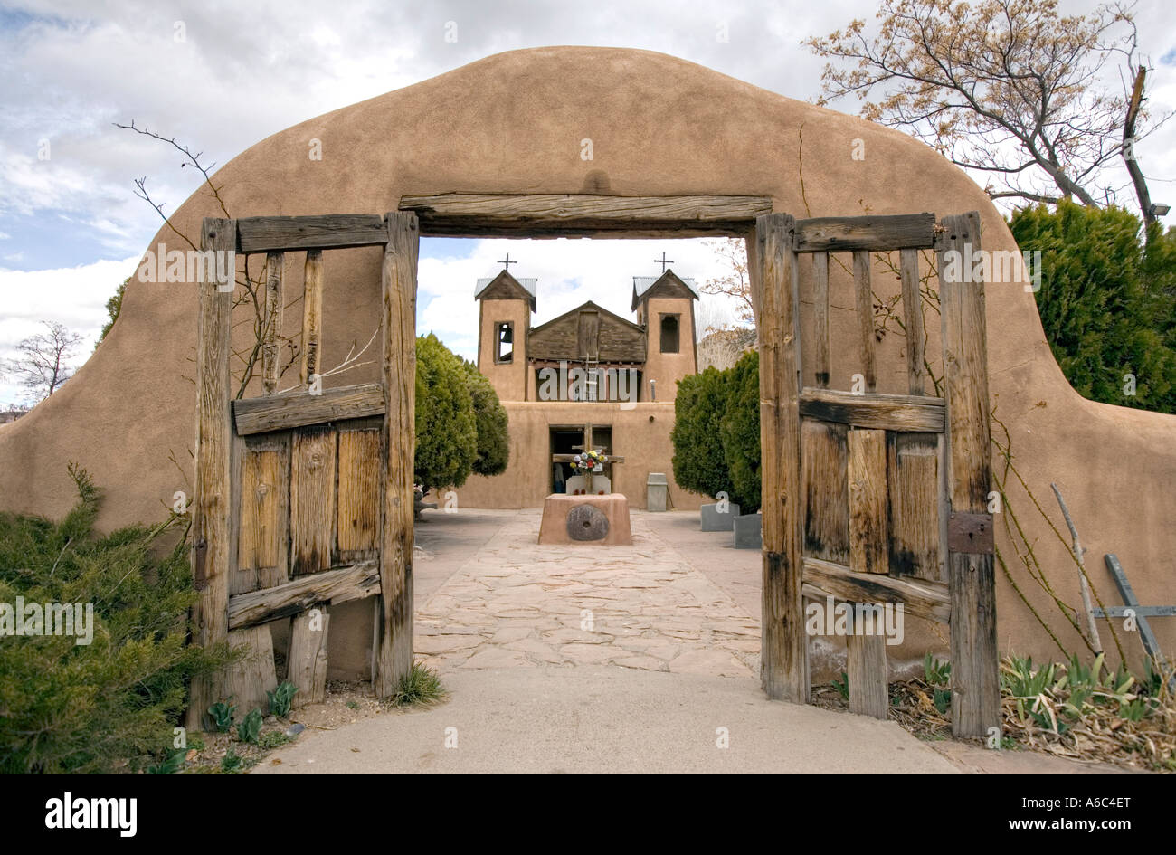 El Santuario de Chimayo a church located between Santa Fe and Taos in