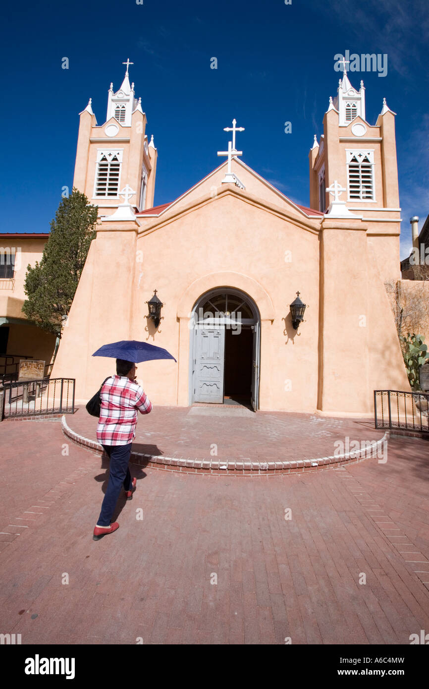 San Felipe de Neri church founded in 1706 in historic downtown Albuquerque New Mexico Stock