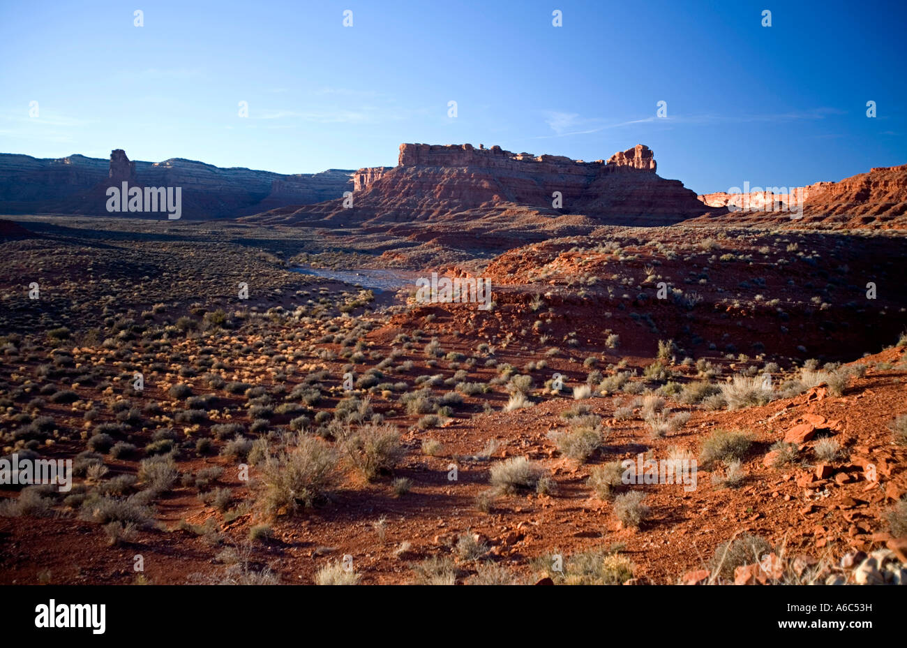 Totem pole like rock formation in Yei Bi Chei area in the Valley of the Gods Utah located near Mexican Hat Stock Photo