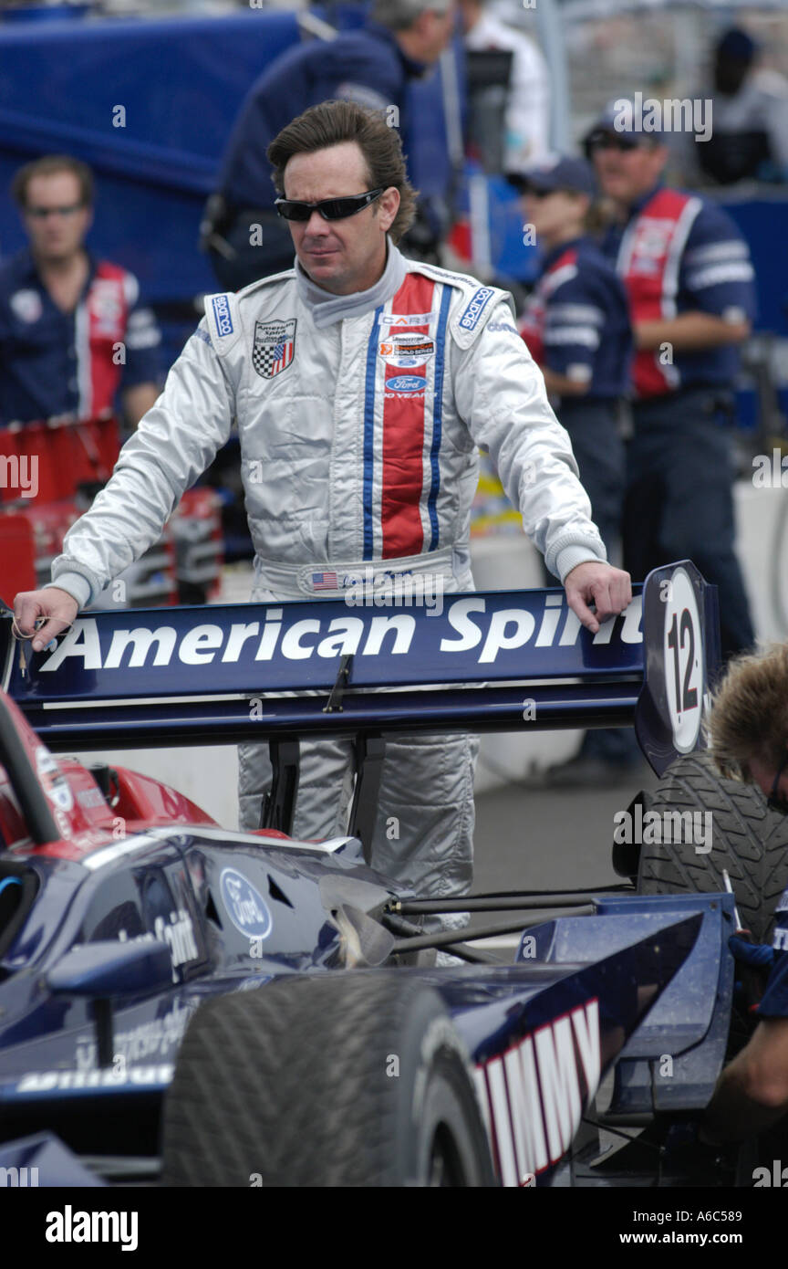 Jimmy Vasser stand behind his American Spirit Team Johansson Reynard